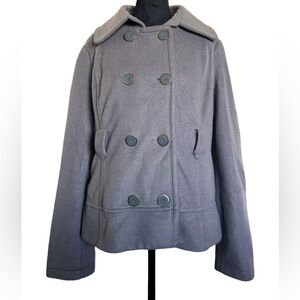 Southpole Woman’s XL Button-Up Pea Coat With Belt Loops